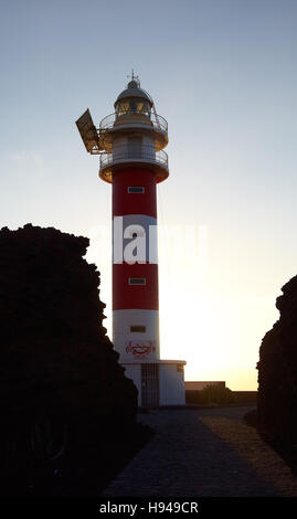 Leuchtturm Faro de Teno, Buenovista, Teneriffa, Spanien Stockfoto