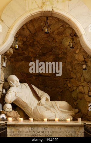 Skulptur, Dormitorium, Santa Maria del Bosco, Serra San Bruno, Kalabrien, Italien, Europa Stockfoto