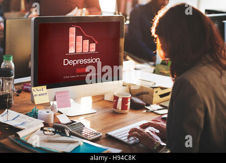 Depression-Störung Abschwung Krankheit Medizin Konzept Stockfoto