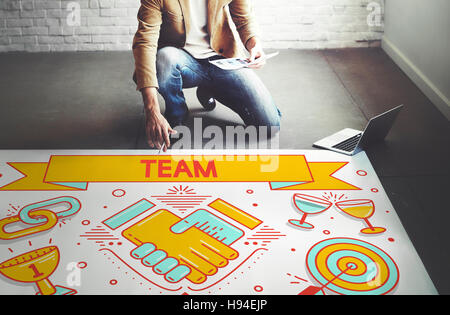 Team Teamwork Partnerschaft Zusammenarbeit Nachwuchswettbewerbs Stockfoto