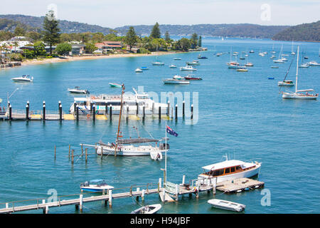 Pittwater Bereich in der Nähe von Plam Beach, beliebt bei Seglern und Bootfahren, Nordstrände von Sydney, new South Wales, Australien Stockfoto