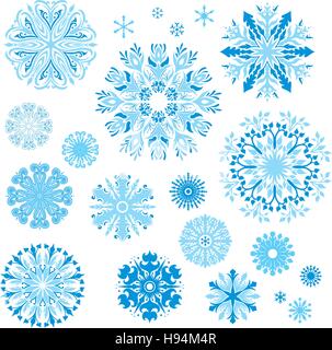 Sammlung von blau dekorative Weihnachts-Design-Elemente Stock Vektor