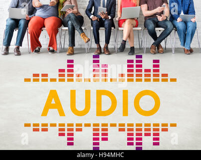 Audio-Musik-Unterhaltung-Sound Grafikkonzept Stockfoto