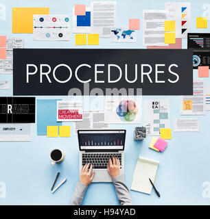 Verfahren Prozess-Schritte-System-Konzept Stockfoto