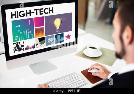 Hi-Tech Technologie Cyberspace-Netzwerk-Konzept Stockfoto