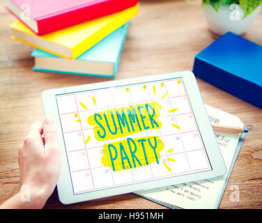 Suumer Party Feier im Sommer Strand Konzept Stockfoto