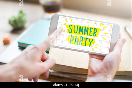 Suumer Party Feier im Sommer Strand Konzept Stockfoto