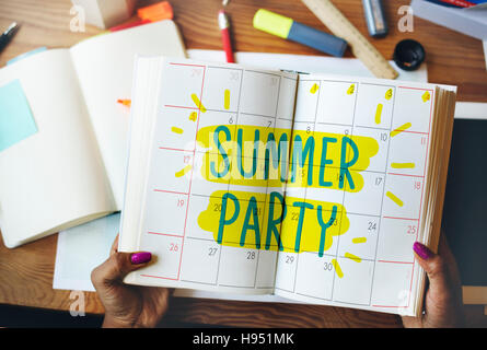 Suumer Party Feier im Sommer Strand Konzept Stockfoto