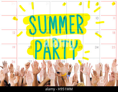 Suumer Party Feier im Sommer Strand Konzept Stockfoto