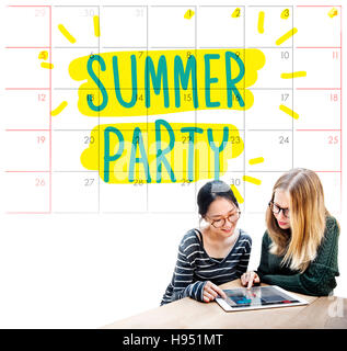 Suumer Party Feier im Sommer Strand Konzept Stockfoto