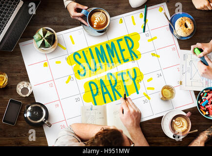 Suumer Party Feier im Sommer Strand Konzept Stockfoto