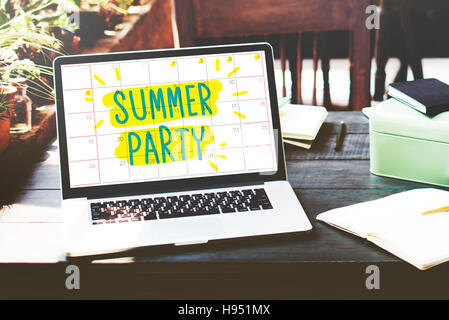 Suumer Party Feier im Sommer Strand Konzept Stockfoto