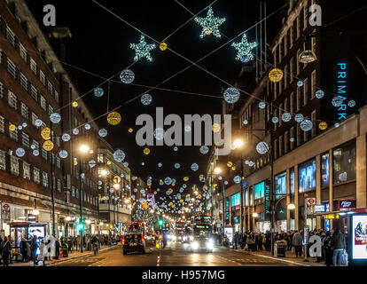 Londoner Oxford Street Leuchten Weihnachtslicht am 18. November 2016, London, UK-Credit: siehe Li/Alamy Live News Stockfoto