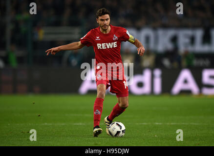 Mönchengladbach, Deutschland. 19. November 2016. Koeln Jonas Hector in Aktion während der deutschen Fußball-Bundesliga-Fußball-match zwischen Borussia Moenchengladbach und 1. FC Köln im Borussia-Park in Mönchengladbach, 19. November 2016. Foto: JONAS GUETTLER/Dpa/Alamy Live News Stockfoto