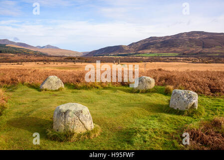 Schlafzimmereinrichtungen, Machrie Moor Stein Kreise, Isle of Arran, North Ayrshire, Schottland Stockfoto