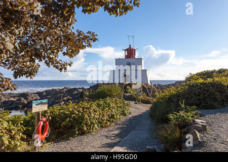 Amphitrite Point Leuchtturm Ucluelet Halbinsel Vancouver Island in British Columbia Kanada Stockfoto