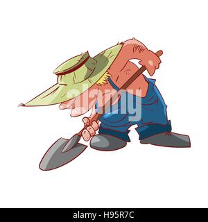 Bunte Vektor-Illustration eines Cartoon-Landwirt oder redneck Stock Vektor