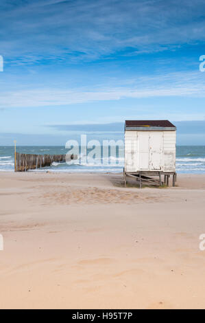 Strandhütte auf die Opalküste in Frankreich Stockfoto