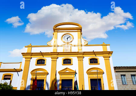 Mérida in Spanien Plaza de Espana Quadrat in Badajoz Extremadura durch via De La Plata Weg Stockfoto