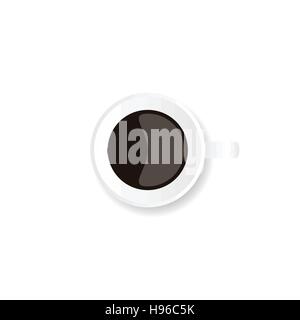 Realistische Kaffeetasse isoliert auf weißem Hintergrund-Vektor-illustration Stock Vektor