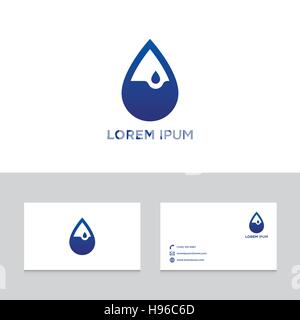Logo-Design-Elemente mit Visitenkarte Vorlage, Wasser Tautropfen, abstrakte moderne Symbol, Vektor-illustration Stock Vektor