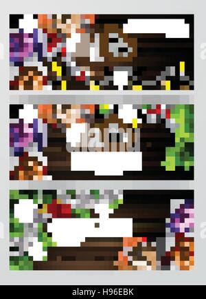 Weihnachten-Neujahr-Web-Banner-set Stock Vektor