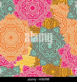 Vektor-nahtlose Textur mit abstrakten Blumen. Stock Vektor