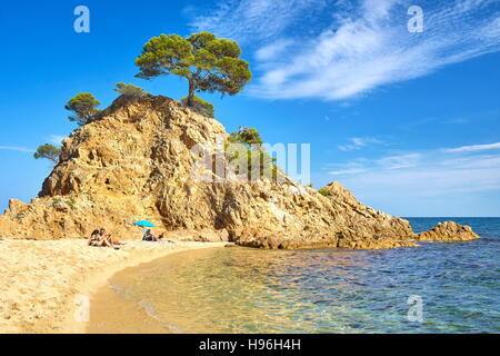 Cap Roig Strand, Costa Brava, Katalonien, Spanien Stockfoto