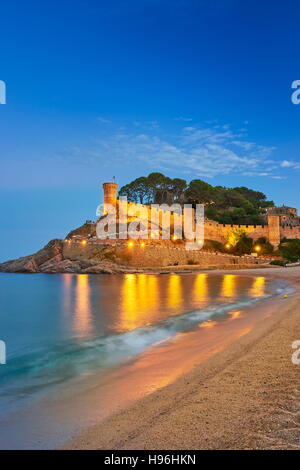 Mmedieval Burg von Tossa del Mar, Costa Brava, Katalonien, Spanien Stockfoto