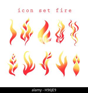 Vektor-Icons zündeten auf weißem Hintergrund Stock Vektor