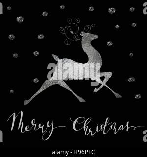 Weihnachten-Folie Rentier silhouette Stock Vektor