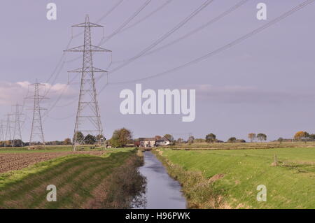 Westlich von Nordelph Blick nach Norden von Ordnance Survey Gitter 546003 Norfolk Fenland England UK Stockfoto