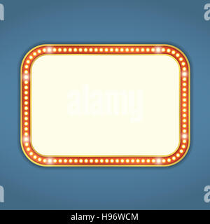 Leere Retro-Banner mit Lichtern Stockfoto