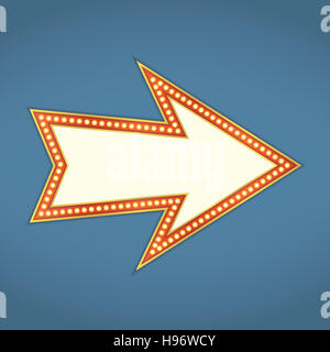 Pfeil mit Retro-Lampen Stockfoto