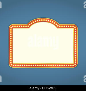 Leere Retro-Banner mit Lichtern Stockfoto