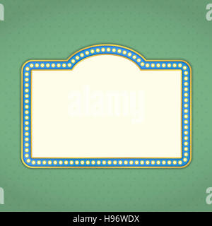 Retro-Banner mit Lichtern auf grünem Hintergrund, Vektor-Illustration eps10 Stockfoto