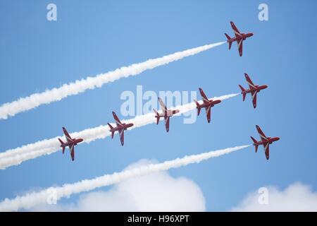 Die Red Arrows aerobatic Anzeige Mannschaft Stockfoto