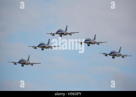 Frecce Tricolori im Formationsflug Stockfoto