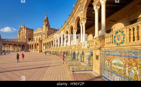 Sevilla - Plaza de Espana, Andalusien, Spanien Stockfoto