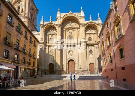 Hauptfassade der Kathedrale von Granada, Granada, Andalusien, Spanien Stockfoto