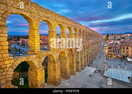 Römisches Aquädukt Brücke, Segovia, Spanien, UNESCO Stockfoto