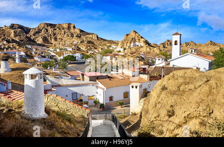 Spanien - Höhlenwohnungen Höhlenwohnungen, Apparthotel Häuser, Guadix, Andalusien Stockfoto