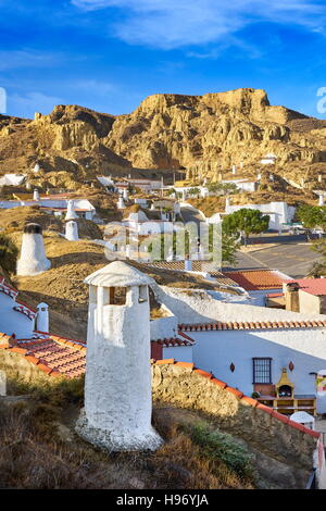 Spanien - Höhlenwohnungen Höhlenwohnungen, Guadix, Andalusien Stockfoto