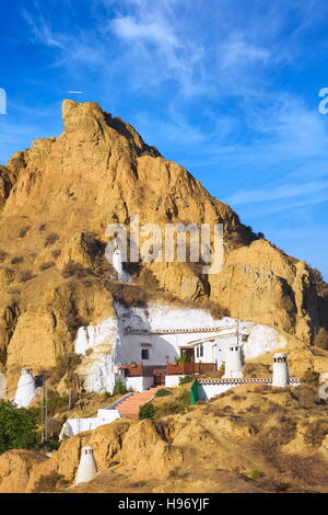 Höhlenwohnungen Höhlenwohnungen, Guadix, Andalusien, Spanien Stockfoto