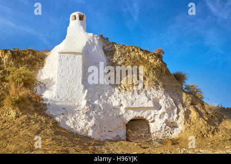 Höhlenwohnungen Höhlenwohnungen, Apparthotel Häuser, Guadix, Andalusien, Spanien Stockfoto