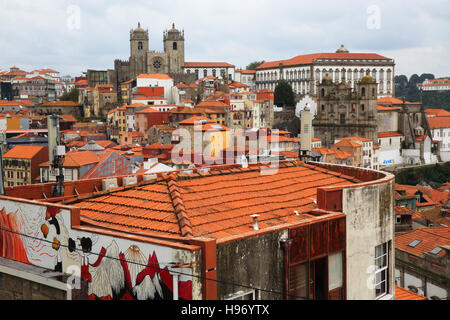 Blick über die Stadt Porto, von Miradoura da Vitoria, Portugal, Europa Stockfoto