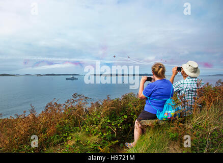 Die roten Pfeile in die Isles of Scilly, Cornwall, UK Stockfoto