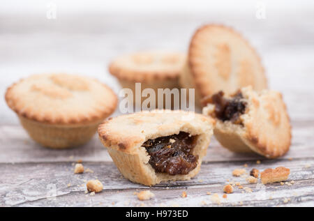 Weihnachten Mince Pies - geringe Schärfentiefe Stockfoto
