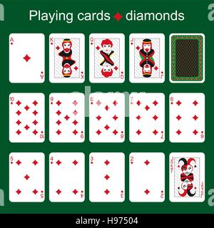 Spielkarten. Diamanten Stock Vektor