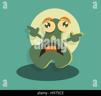 Lustige süße Monster zeichnen. Cartoon-Figur zu schreien. Fantasie Angst Tier. Vektor-Illustration. Stock Vektor